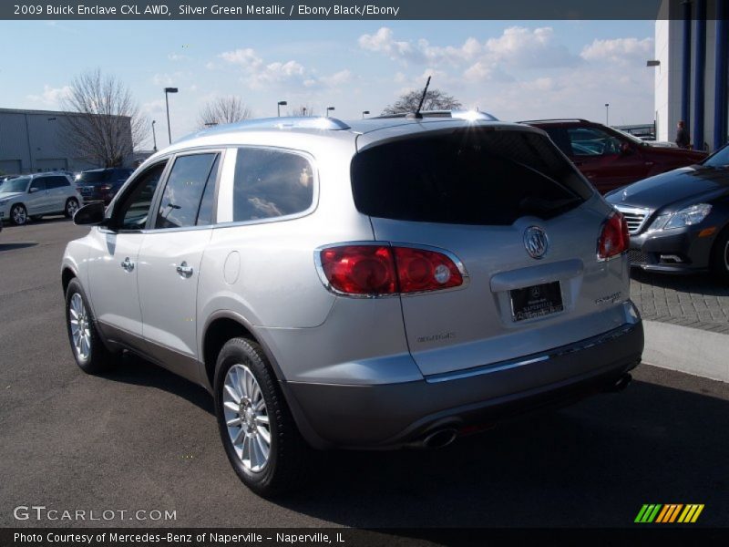 Silver Green Metallic / Ebony Black/Ebony 2009 Buick Enclave CXL AWD