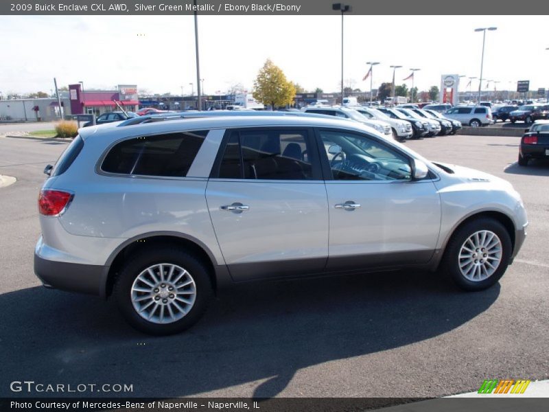 Silver Green Metallic / Ebony Black/Ebony 2009 Buick Enclave CXL AWD