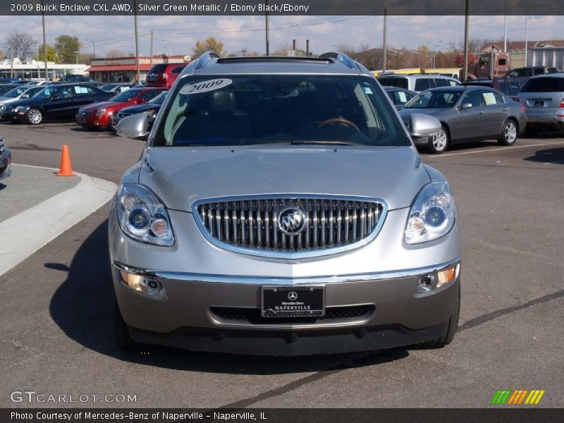 Silver Green Metallic / Ebony Black/Ebony 2009 Buick Enclave CXL AWD