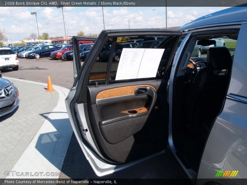 Silver Green Metallic / Ebony Black/Ebony 2009 Buick Enclave CXL AWD