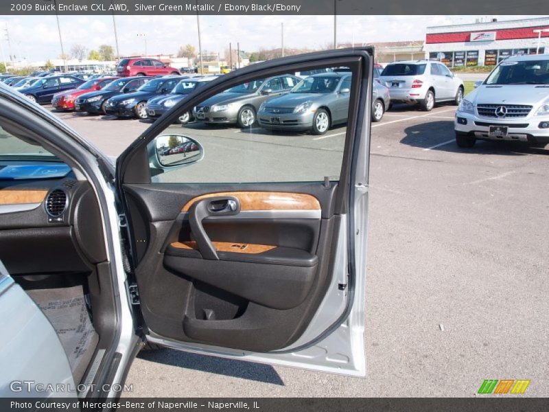 Silver Green Metallic / Ebony Black/Ebony 2009 Buick Enclave CXL AWD