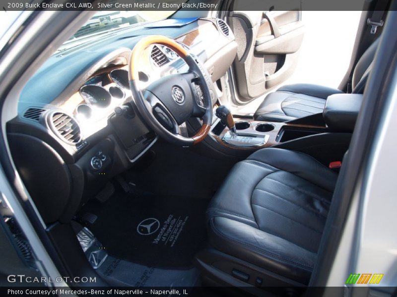 Silver Green Metallic / Ebony Black/Ebony 2009 Buick Enclave CXL AWD