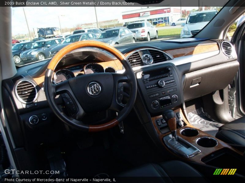 Silver Green Metallic / Ebony Black/Ebony 2009 Buick Enclave CXL AWD