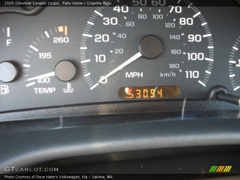 Rally Yellow / Graphite Gray 2005 Chevrolet Cavalier Coupe