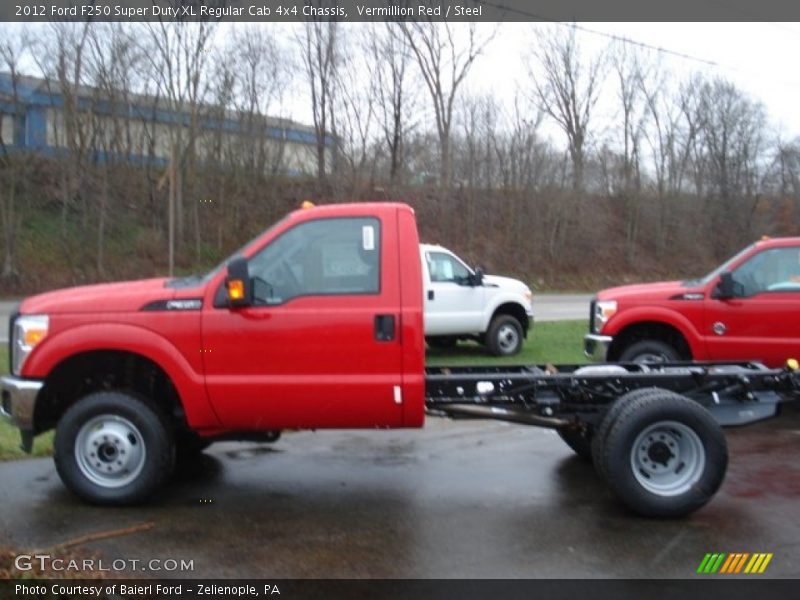 Vermillion Red / Steel 2012 Ford F250 Super Duty XL Regular Cab 4x4 Chassis