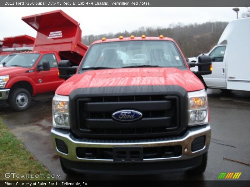 Vermillion Red / Steel 2012 Ford F250 Super Duty XL Regular Cab 4x4 Chassis