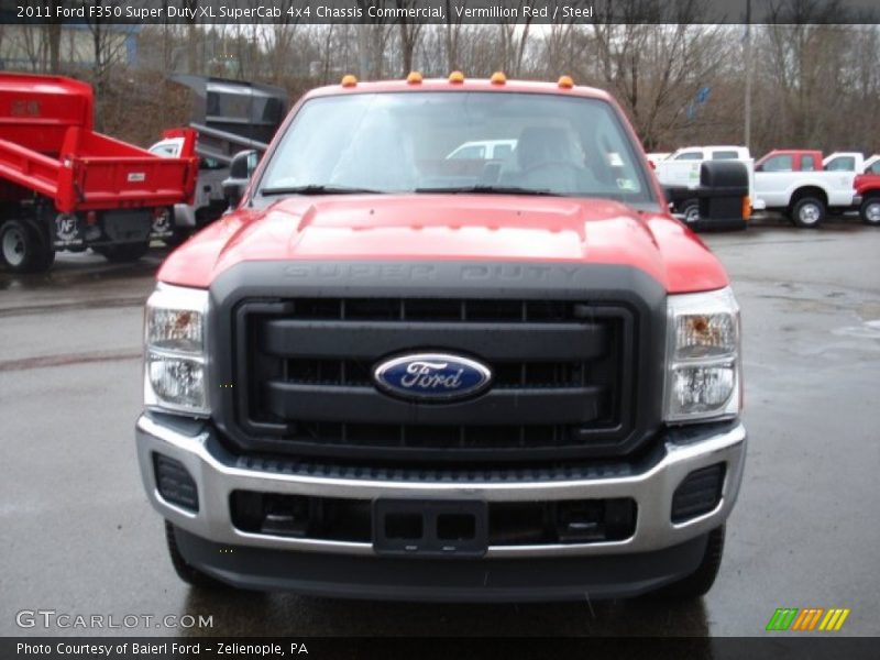 Vermillion Red / Steel 2011 Ford F350 Super Duty XL SuperCab 4x4 Chassis Commercial