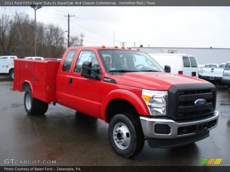 Front 3/4 View of 2011 F350 Super Duty XL SuperCab 4x4 Chassis Commercial
