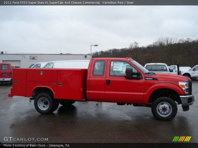 Vermillion Red / Steel 2011 Ford F350 Super Duty XL SuperCab 4x4 Chassis Commercial