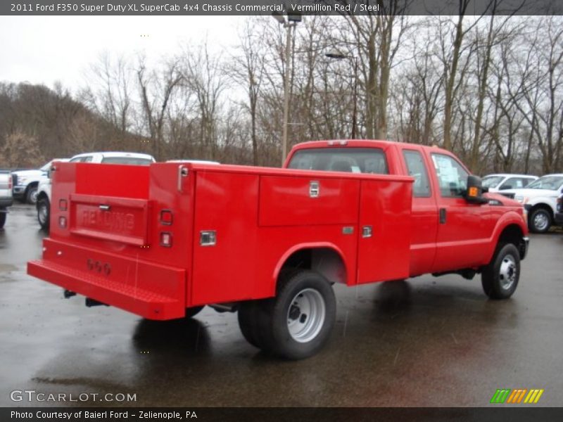  2011 F350 Super Duty XL SuperCab 4x4 Chassis Commercial Vermillion Red