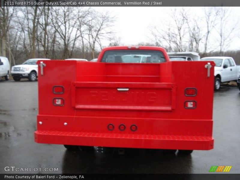 Vermillion Red / Steel 2011 Ford F350 Super Duty XL SuperCab 4x4 Chassis Commercial