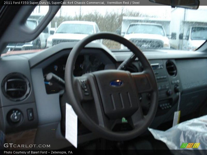 Vermillion Red / Steel 2011 Ford F350 Super Duty XL SuperCab 4x4 Chassis Commercial
