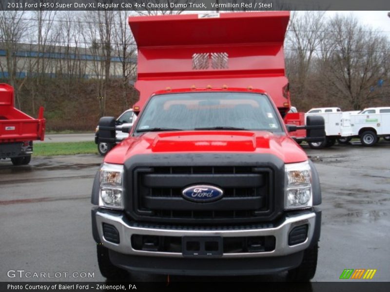 Vermillion Red / Steel 2011 Ford F450 Super Duty XL Regular Cab 4x4 Chassis Dump Truck