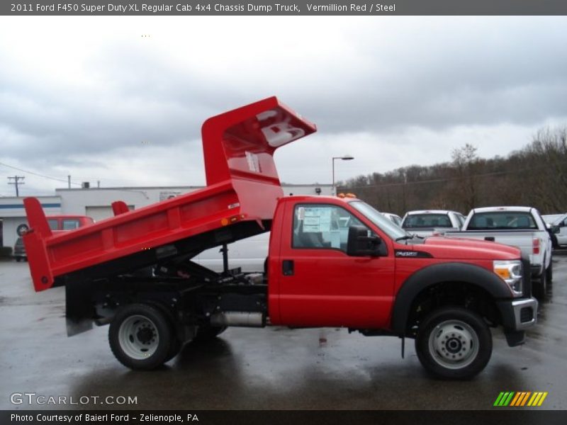  2011 F450 Super Duty XL Regular Cab 4x4 Chassis Dump Truck Vermillion Red