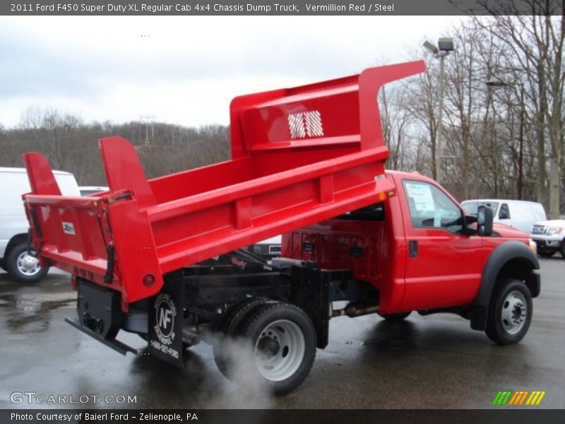  2011 F450 Super Duty XL Regular Cab 4x4 Chassis Dump Truck Vermillion Red
