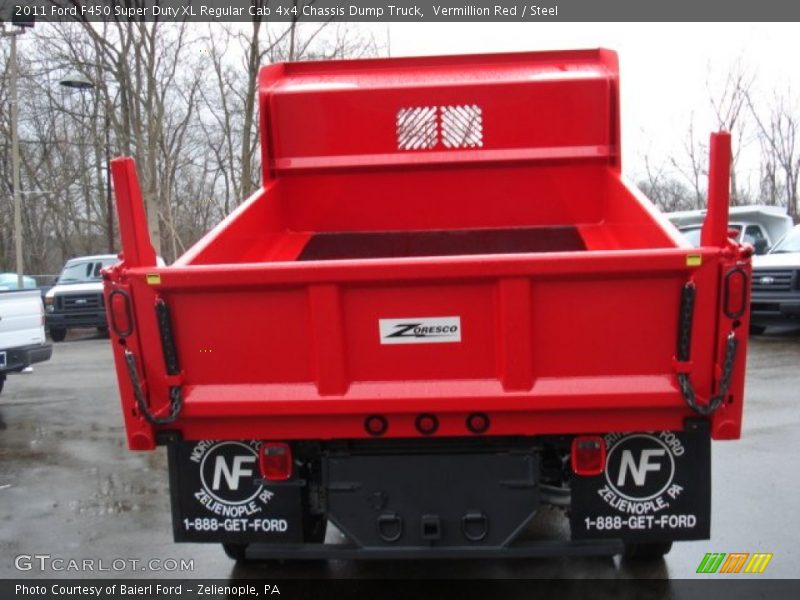Vermillion Red / Steel 2011 Ford F450 Super Duty XL Regular Cab 4x4 Chassis Dump Truck