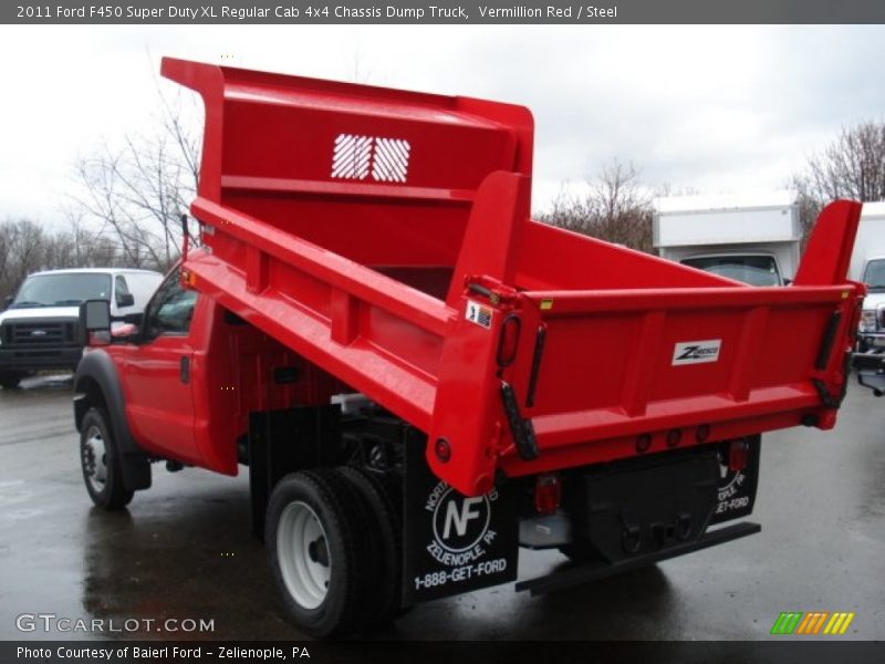  2011 F450 Super Duty XL Regular Cab 4x4 Chassis Dump Truck Vermillion Red