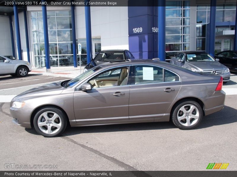 Oyster Gray Metallic / Sandstone Beige 2009 Volvo S80 T6 AWD