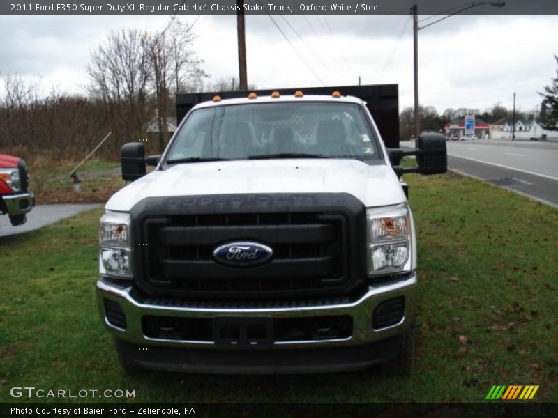 Oxford White / Steel 2011 Ford F350 Super Duty XL Regular Cab 4x4 Chassis Stake Truck