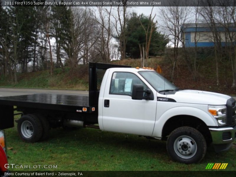 Oxford White / Steel 2011 Ford F350 Super Duty XL Regular Cab 4x4 Chassis Stake Truck