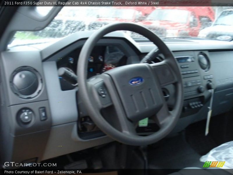  2011 F350 Super Duty XL Regular Cab 4x4 Chassis Stake Truck Steering Wheel