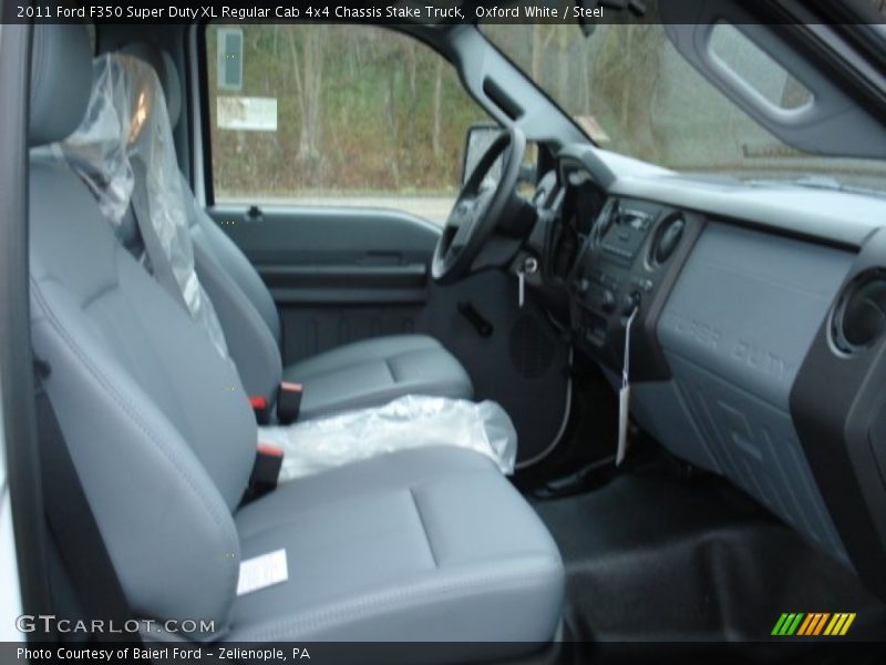 Oxford White / Steel 2011 Ford F350 Super Duty XL Regular Cab 4x4 Chassis Stake Truck