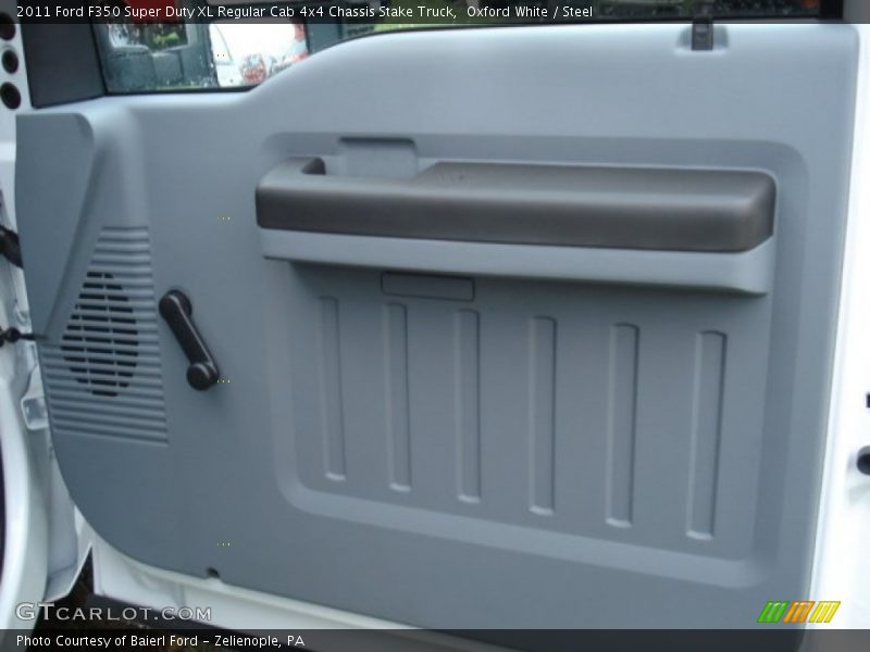 Oxford White / Steel 2011 Ford F350 Super Duty XL Regular Cab 4x4 Chassis Stake Truck