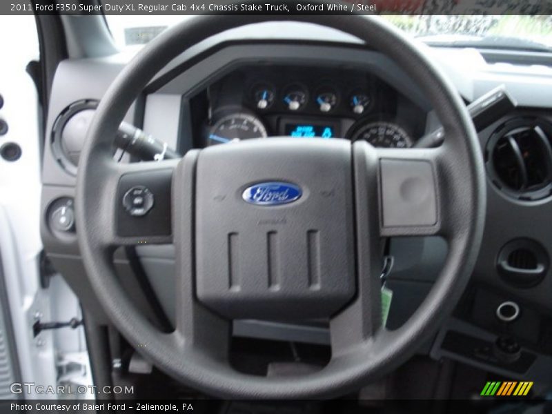 Oxford White / Steel 2011 Ford F350 Super Duty XL Regular Cab 4x4 Chassis Stake Truck