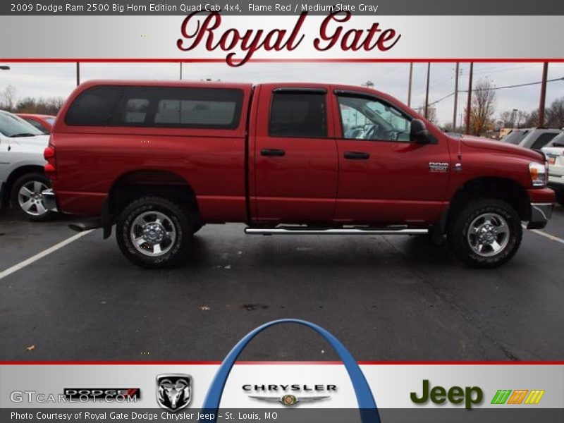 Flame Red / Medium Slate Gray 2009 Dodge Ram 2500 Big Horn Edition Quad Cab 4x4