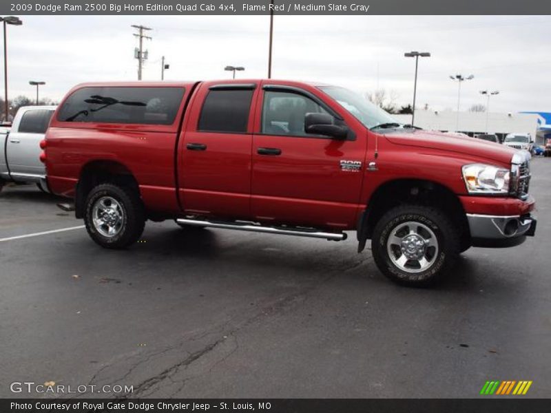 Flame Red / Medium Slate Gray 2009 Dodge Ram 2500 Big Horn Edition Quad Cab 4x4