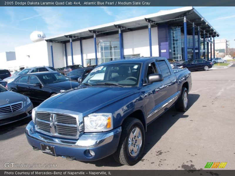 Atlantic Blue Pearl / Medium Slate Gray 2005 Dodge Dakota Laramie Quad Cab 4x4