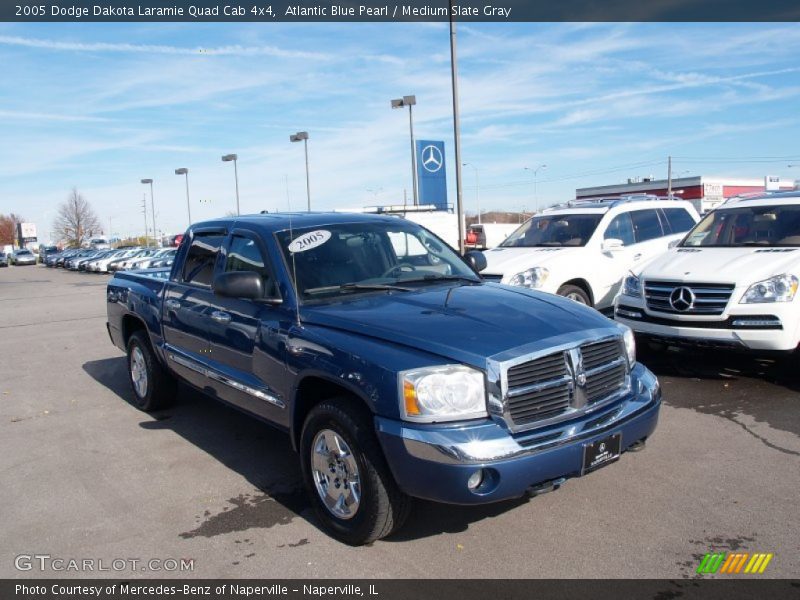 Atlantic Blue Pearl / Medium Slate Gray 2005 Dodge Dakota Laramie Quad Cab 4x4