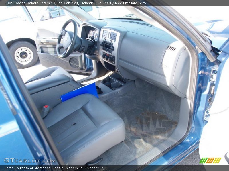 Atlantic Blue Pearl / Medium Slate Gray 2005 Dodge Dakota Laramie Quad Cab 4x4