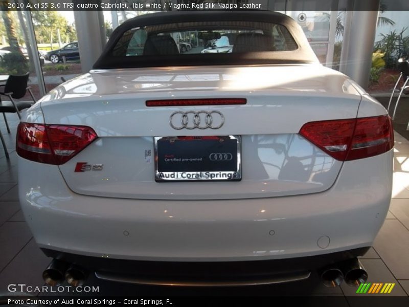 Ibis White / Magma Red Silk Nappa Leather 2010 Audi S5 3.0 TFSI quattro Cabriolet