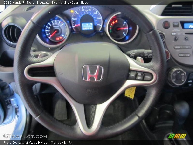 Tidewater Blue Metallic / Sport Black 2010 Honda Fit Sport