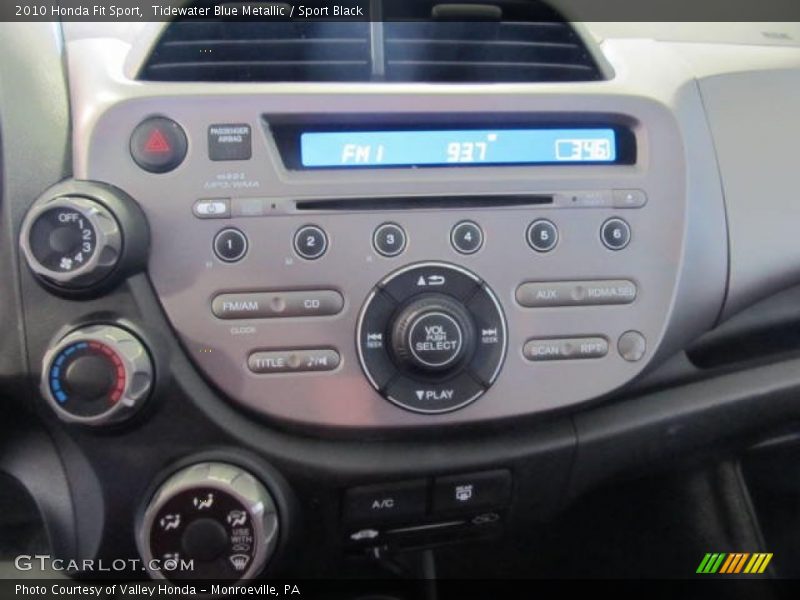 Tidewater Blue Metallic / Sport Black 2010 Honda Fit Sport