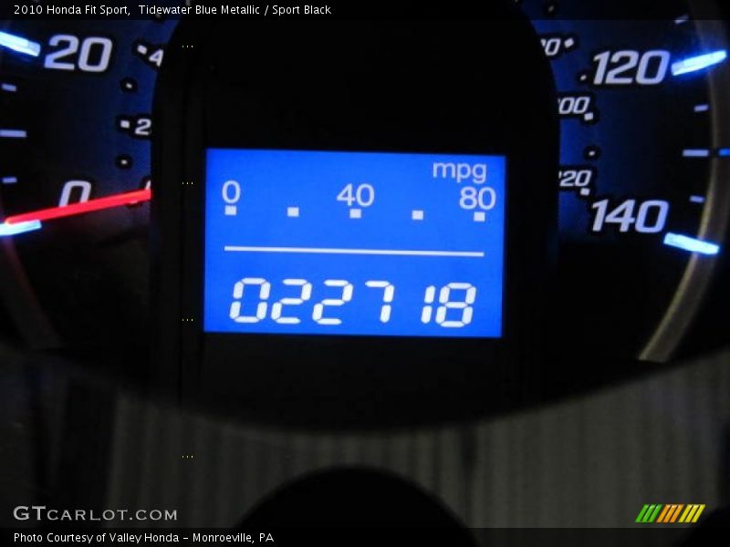 Tidewater Blue Metallic / Sport Black 2010 Honda Fit Sport