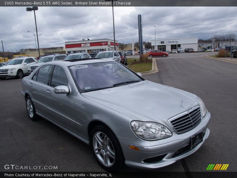 Brilliant Silver Metallic / Charcoal 2003 Mercedes-Benz S 55 AMG Sedan