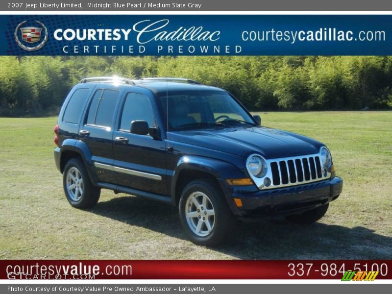 Midnight Blue Pearl / Medium Slate Gray 2007 Jeep Liberty Limited