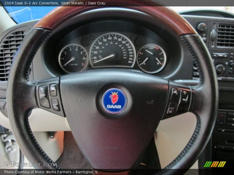 Silver Metallic / Slate Gray 2004 Saab 9-3 Arc Convertible