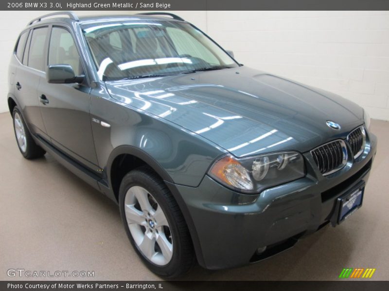 Highland Green Metallic / Sand Beige 2006 BMW X3 3.0i