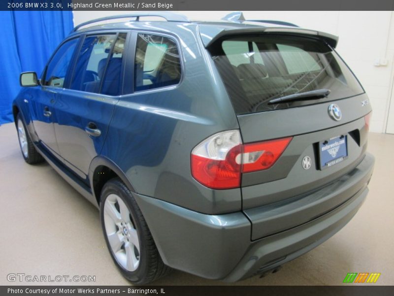Highland Green Metallic / Sand Beige 2006 BMW X3 3.0i
