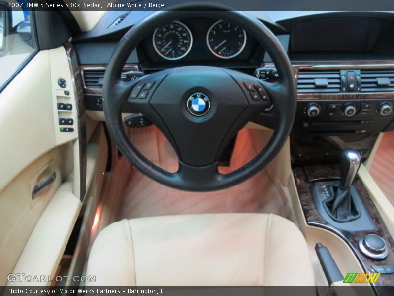 Alpine White / Beige 2007 BMW 5 Series 530xi Sedan