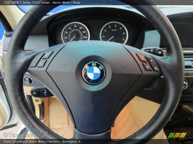 Alpine White / Beige 2007 BMW 5 Series 530xi Sedan