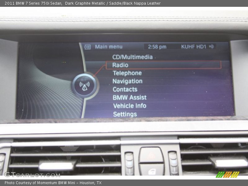 Dark Graphite Metallic / Saddle/Black Nappa Leather 2011 BMW 7 Series 750i Sedan