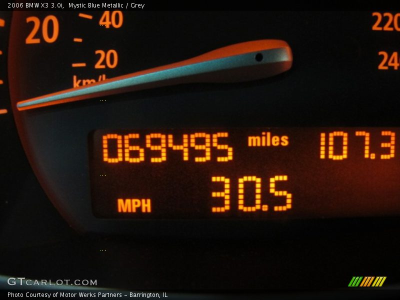 Mystic Blue Metallic / Grey 2006 BMW X3 3.0i