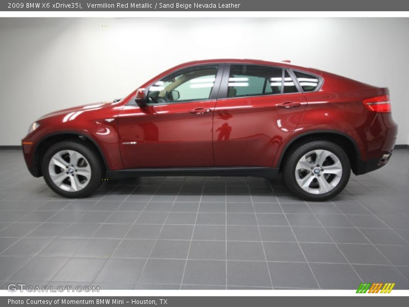 Vermilion Red Metallic / Sand Beige Nevada Leather 2009 BMW X6 xDrive35i