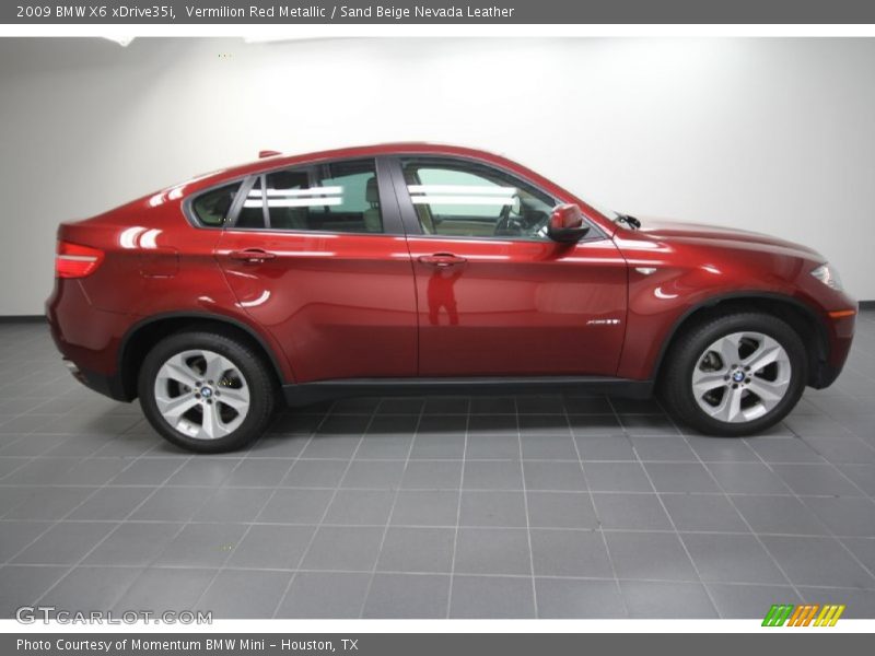 Vermilion Red Metallic / Sand Beige Nevada Leather 2009 BMW X6 xDrive35i