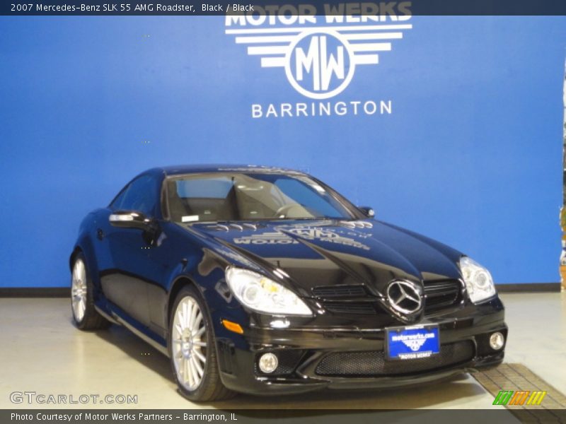 Black / Black 2007 Mercedes-Benz SLK 55 AMG Roadster