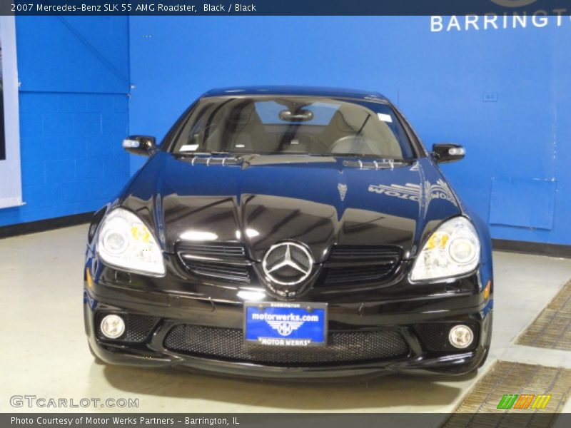 Black / Black 2007 Mercedes-Benz SLK 55 AMG Roadster